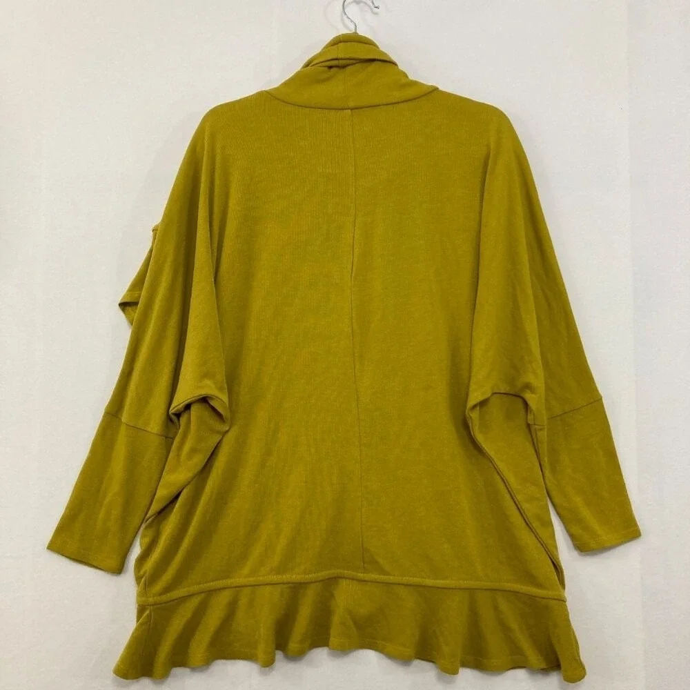New Chelsea & Theodore Large‎ Turtle Neck Ruffle Dolman Sleeve Knit Sweater
